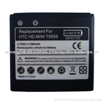 China All Model Battery Multiple Mobile Phone Battery for HTC HD MiNi/T5555/Aria 1200mAh